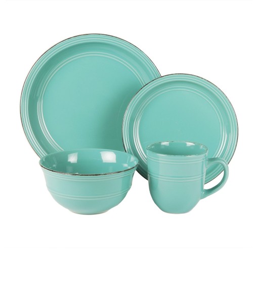 Madelyn Aqua Blue 16 Pc Dinnerware Set