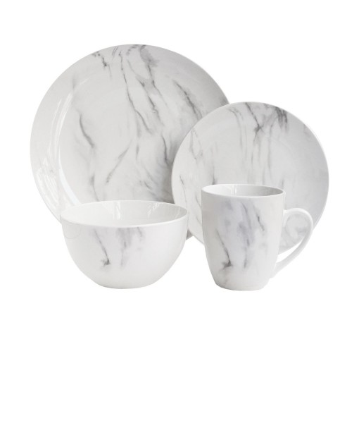 Marble White/Gray 16 Pc Dinnerware Set