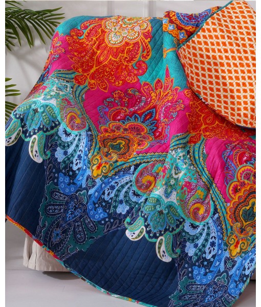 Mackenzie Damask Reversible Quilted Throw  50