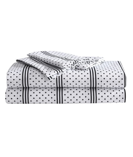 Dots And Stripes 3 Piece Microfiber Sheet Set  Twin XL