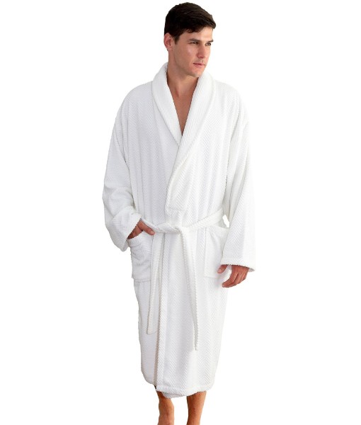 Unisex Herringbone Weave Bath Robe