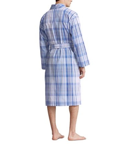 Men's Cotton Plaid Robe